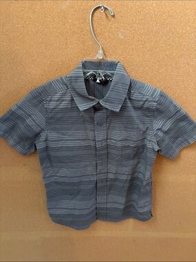 Tony Hawk Gray Striped Short Sleeve Button-Down Shirt